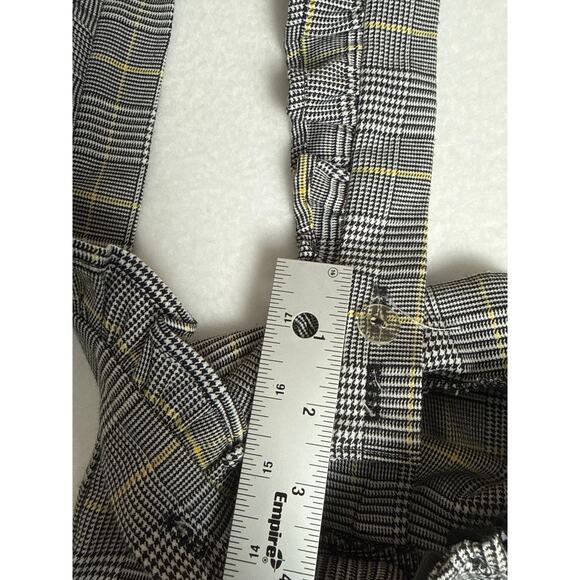 ModCloth cropped plaid ruffle suspender pants size S - Picture 7 of 9